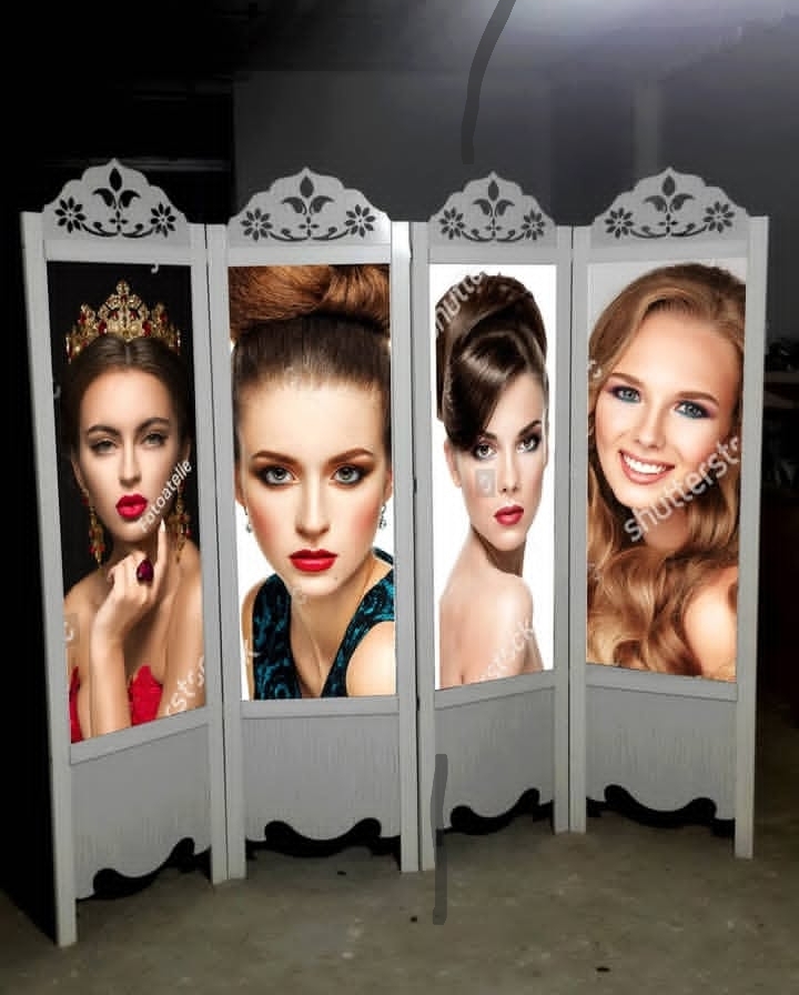 پاراوان چاپی هر لنگه ای ۵۰۰ هزار تومان. پایه نگهدارنده هر عدد ۵۰ هزار تومان